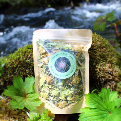 Rest & Relax Detoxifying Herbal Tea Bath - Nervine, Calming - Organic & Medicinal - 1oz.